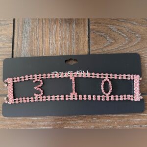 Pink Rhinestone choker
